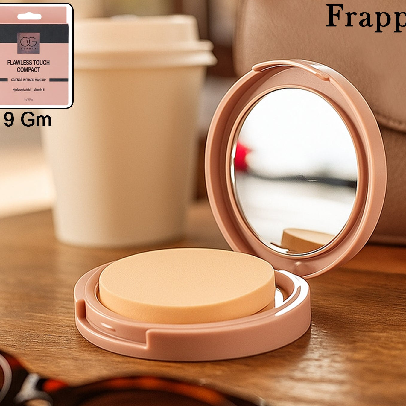 Frappe Flawless Touch Compact Powder - Brew Shade, 9 gm - Happy Price - Image 1