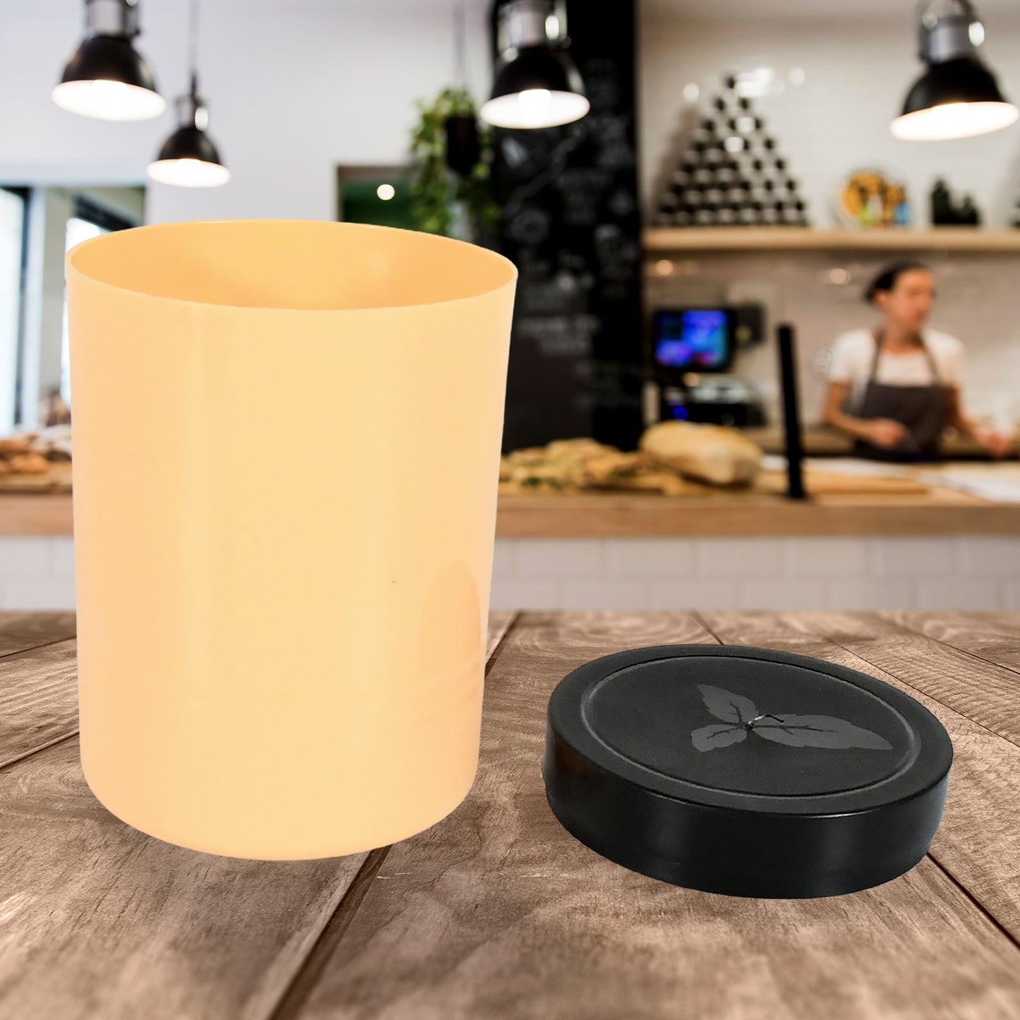 Accurate Seal Tea Sugar Coffee Container Plastic Damru Shaped Tea Coffee Sugar Canisters Jar New Airtight Food Seal Containers For Salt Dry Fruit Grocery 2 Section (800 Ml Approx) - Happy Price - Image 3