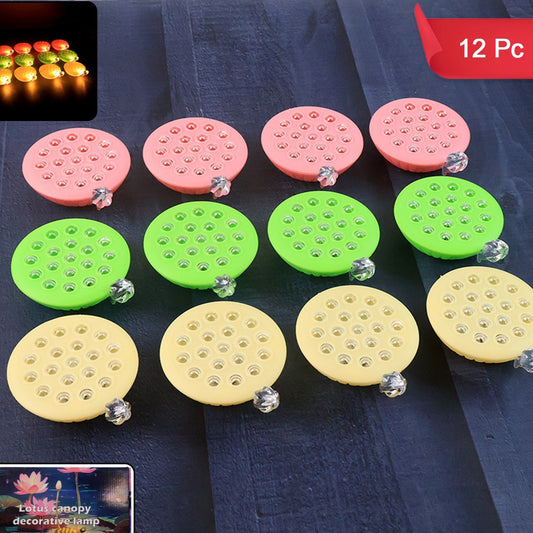 Set of 12 Multicolor Lotus Canopy LED Lamps for Festive Decor - Happy Price - Image 1