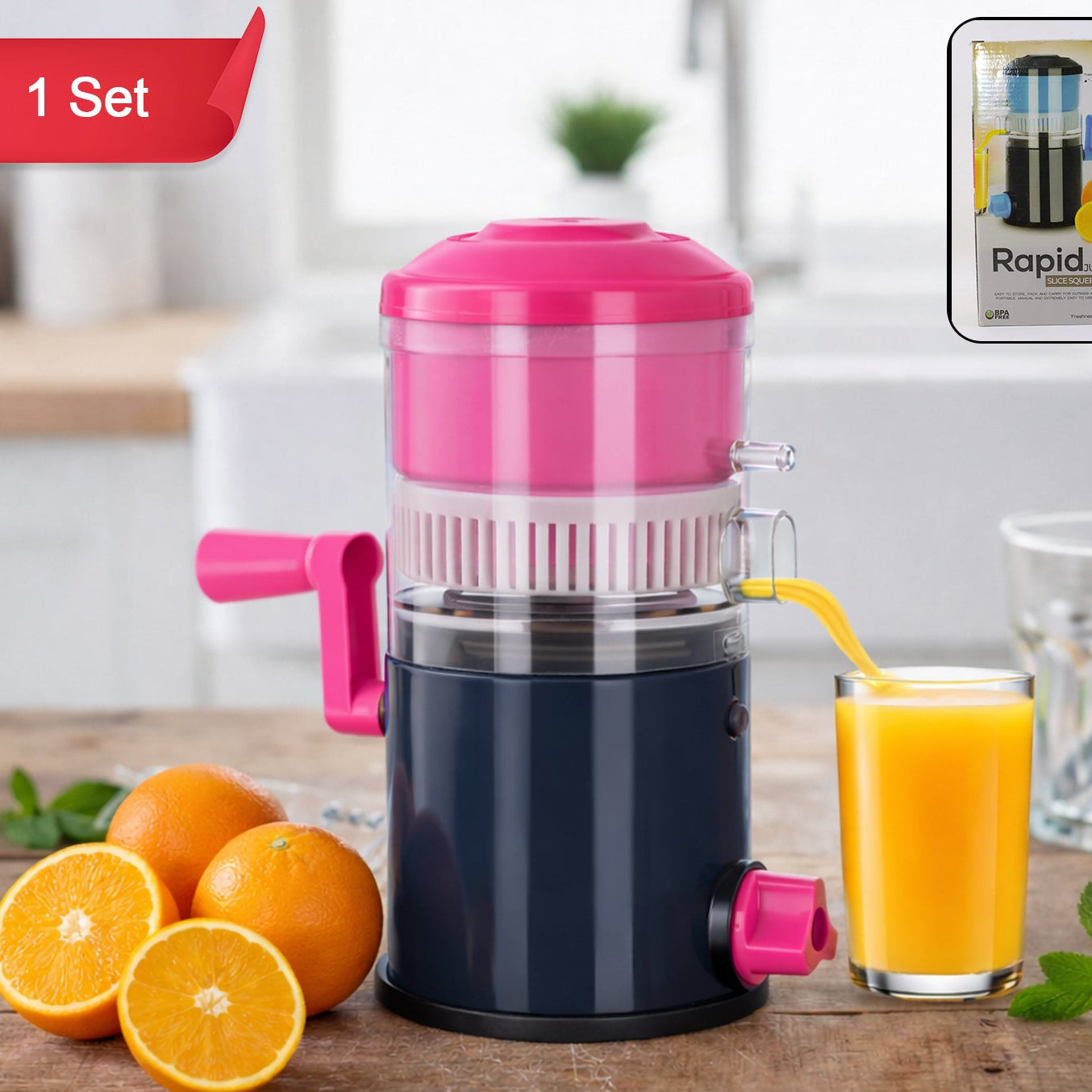 Manual Hand Press Juicer for Citrus Fruits - 1 Set - Happy Price - Image 1