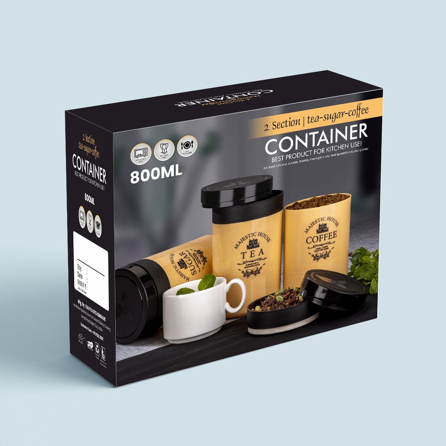 Accurate Seal Tea Sugar Coffee Container - 3 Pcs Plastic Damru Shaped Tea Coffee Sugar Canisters Jar New Airtight Food Seal Containers For Salt Dry Fruit Grocery Multicolor (3 Pcs Set) - Happy Price - Image 5