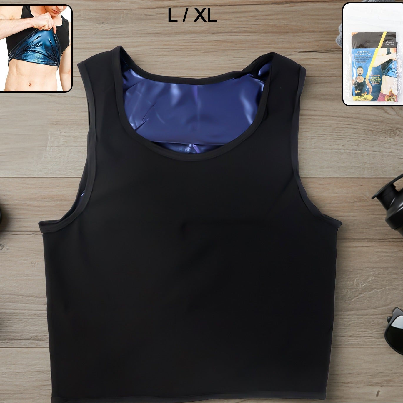 Men's Slim Fit Sweat Shaper Tank Top (L/XL Size, 1 Pc) - Happy Price - Image 1