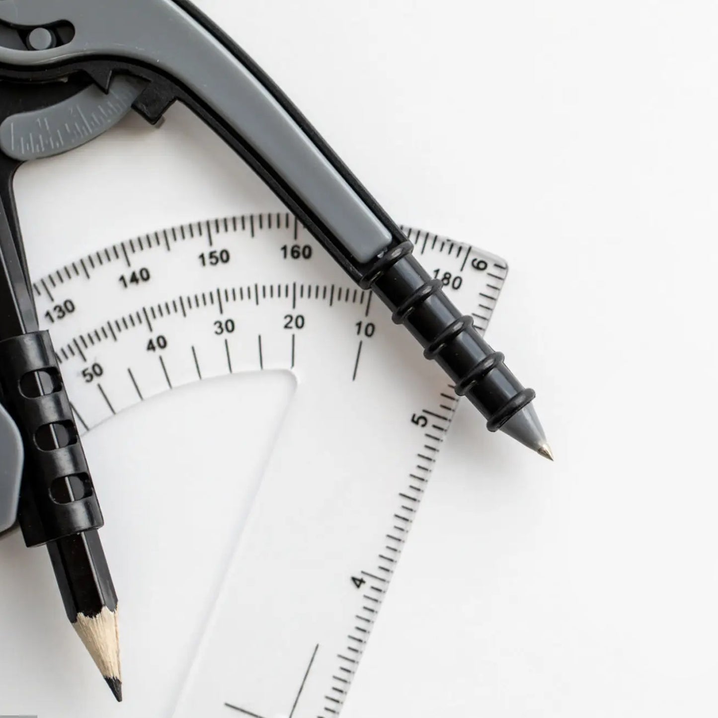 2-piece Geometry Protractor Set With Lock And Transparent Protractor - Happy Price - Image 3