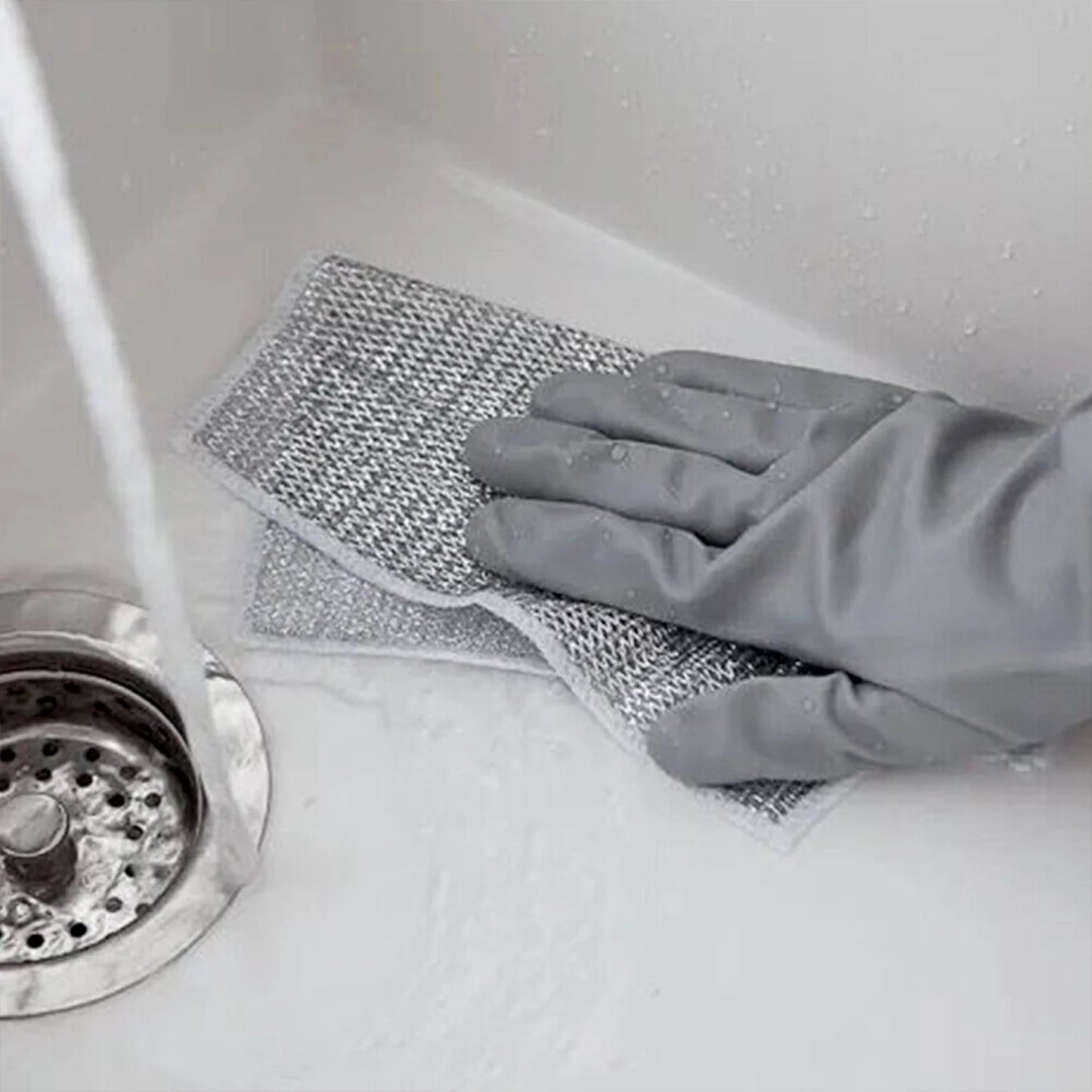 One-sided Multipurpose Microfiber Cloths Scrubber (1 Pc  19x19 Cm) - Happy Price - Image 5