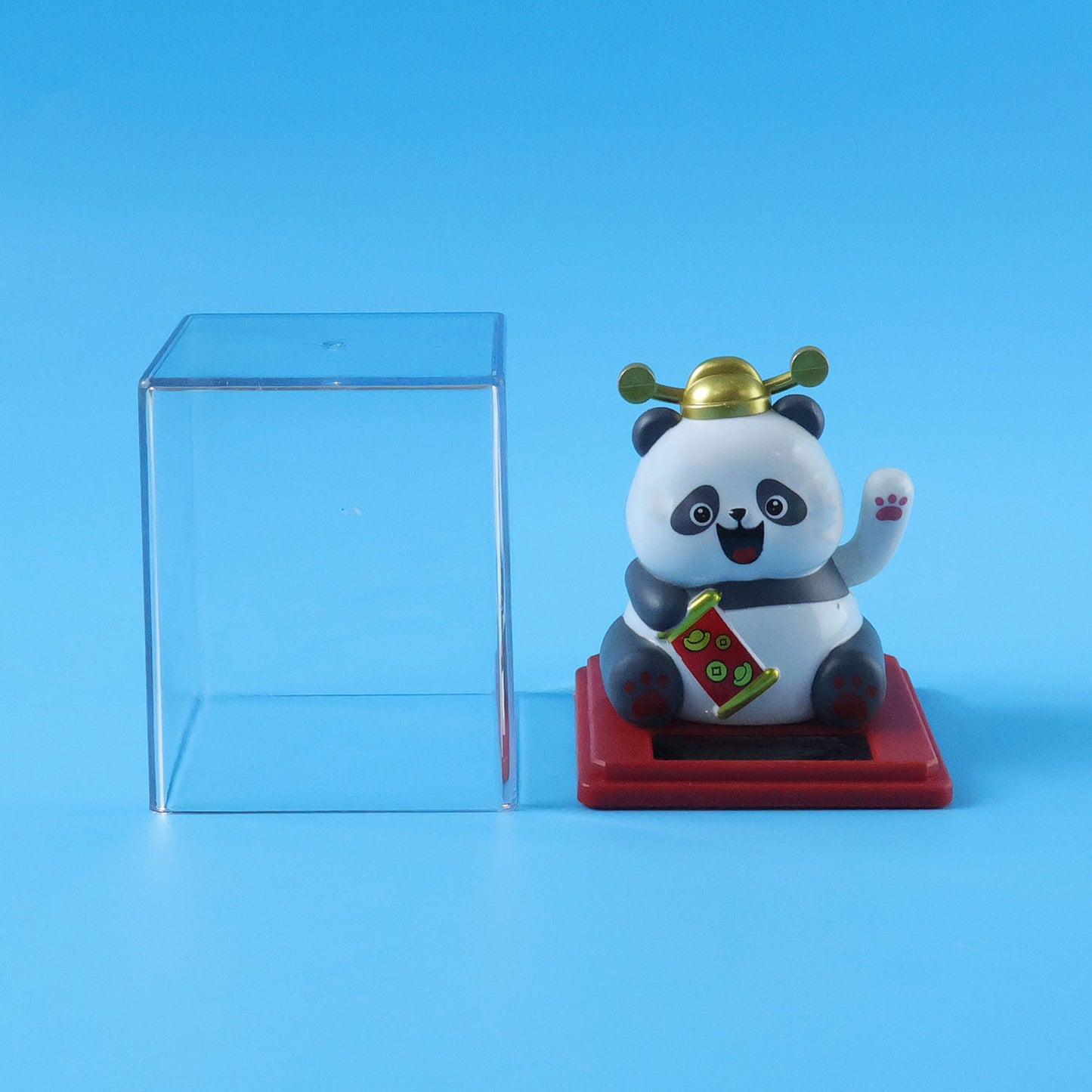 Solar Powered Waving Panda Showpiece with Display Case (1 Pc) - Happy Price - Image 5
