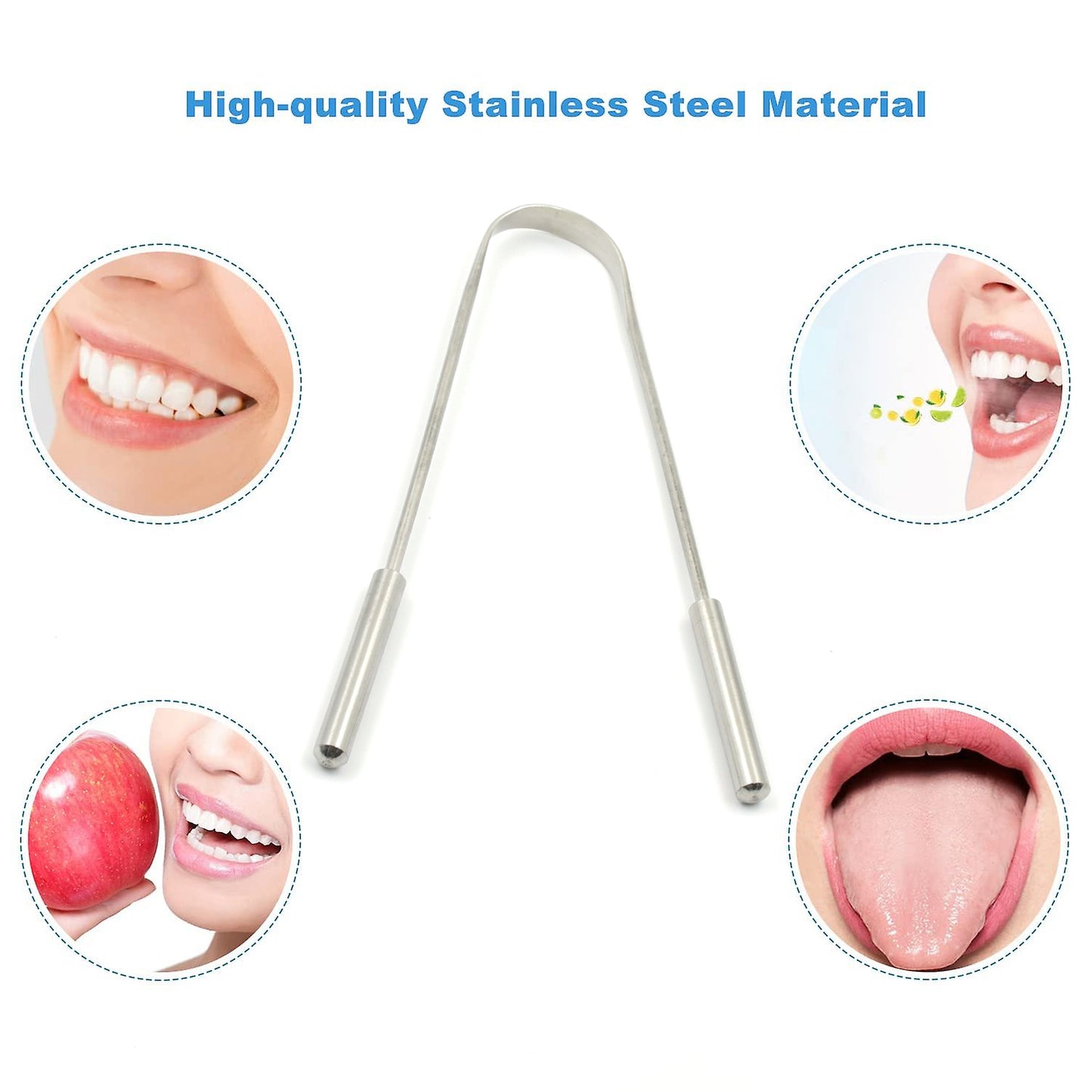 Tongue Cleaner For Kids  Adults  Tongue Scraper For Bad Breath Maintain Oral Hygiene For Daily Use  For Fresh Breath  Bacteria Removal  Improved Taste (Steel Copper Tongue Cleaner  1 Pc) - Happy Price - Image 2