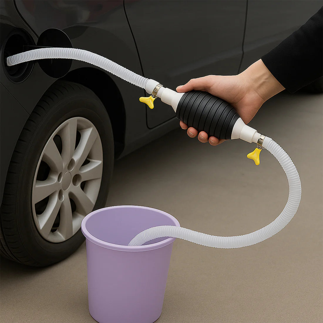 Fuel Transfer Pump Kit. Flow Hand Pump Portable Manual Car Fuel Transfer Pump For Petrol Diesel Oil Liquid Water Fish Tank. - Happy Price - Image 5