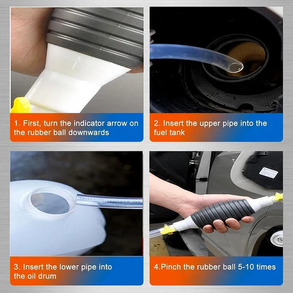 Fuel Transfer Pump Kit. Flow Hand Pump Portable Manual Car Fuel Transfer Pump For Petrol Diesel Oil Liquid Water Fish Tank. - Happy Price - Image 2