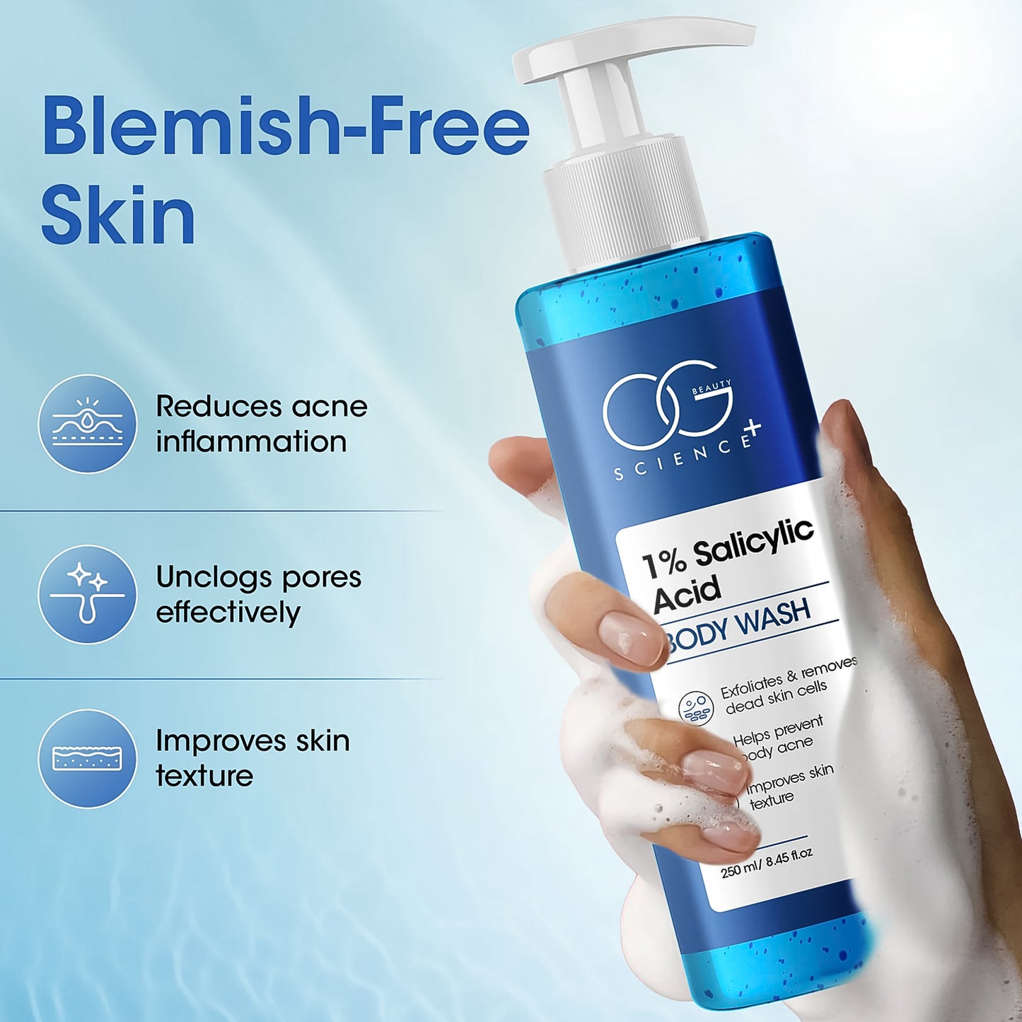 1% Salicylic Acid Body Wash for Acne Control - 250 ML - Happy Price - Image 6