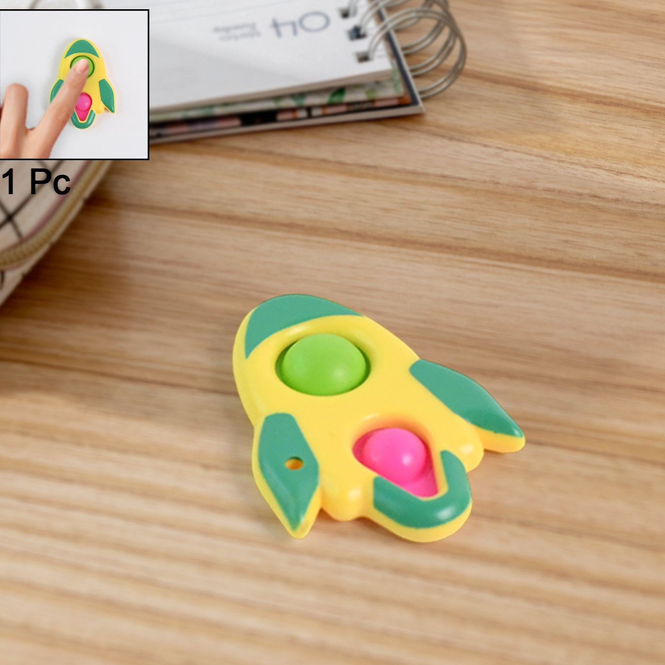 Rocket Shaped Dimple Keychain Toy (1 Pc) - Happy Price - Image 1