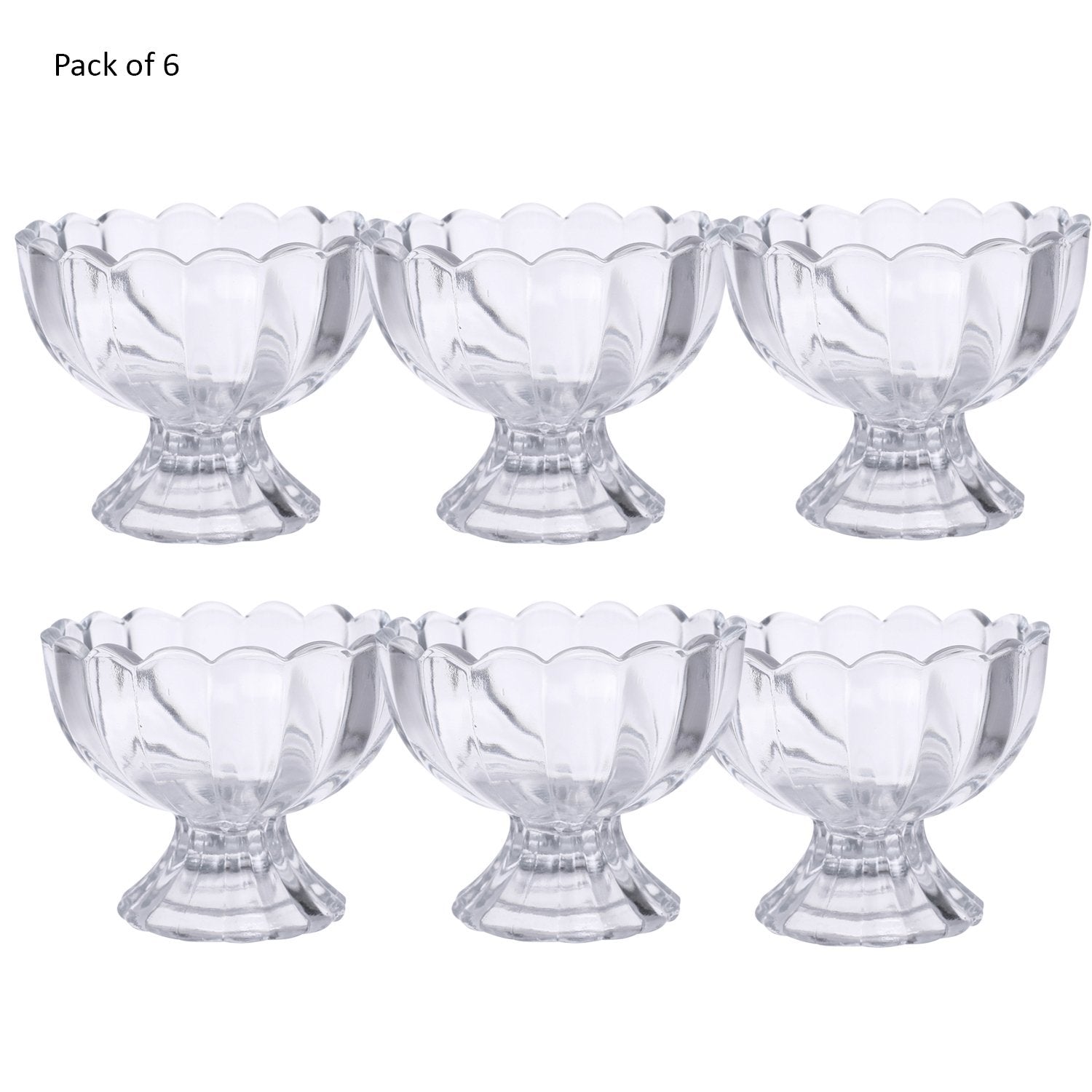 Glass Dessert Bowls for Ice Cream & Fruit - Set of 6 - Happy Price - Image 1