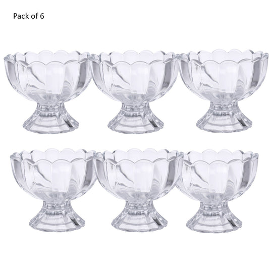 Glass Dessert Bowls for Ice Cream & Fruit - Set of 6 - Happy Price - Image 1