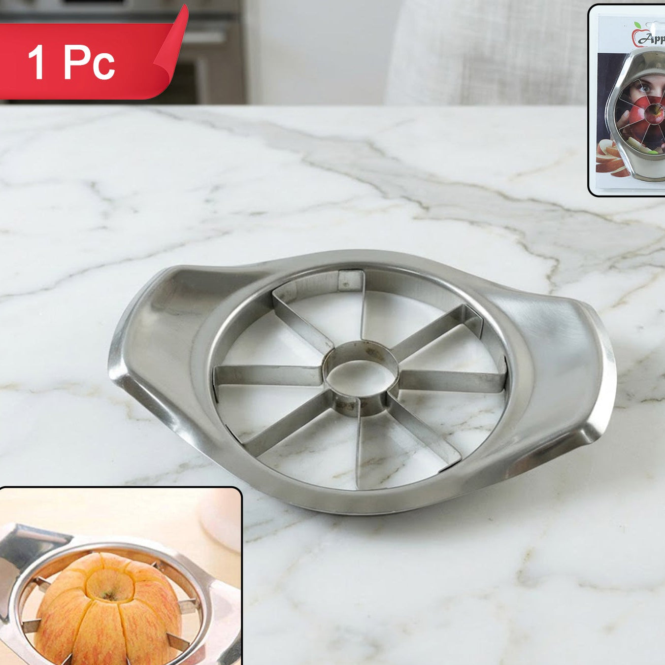 Heavy Duty Stainless Steel Apple Cutter  Slicer (1 Pc)