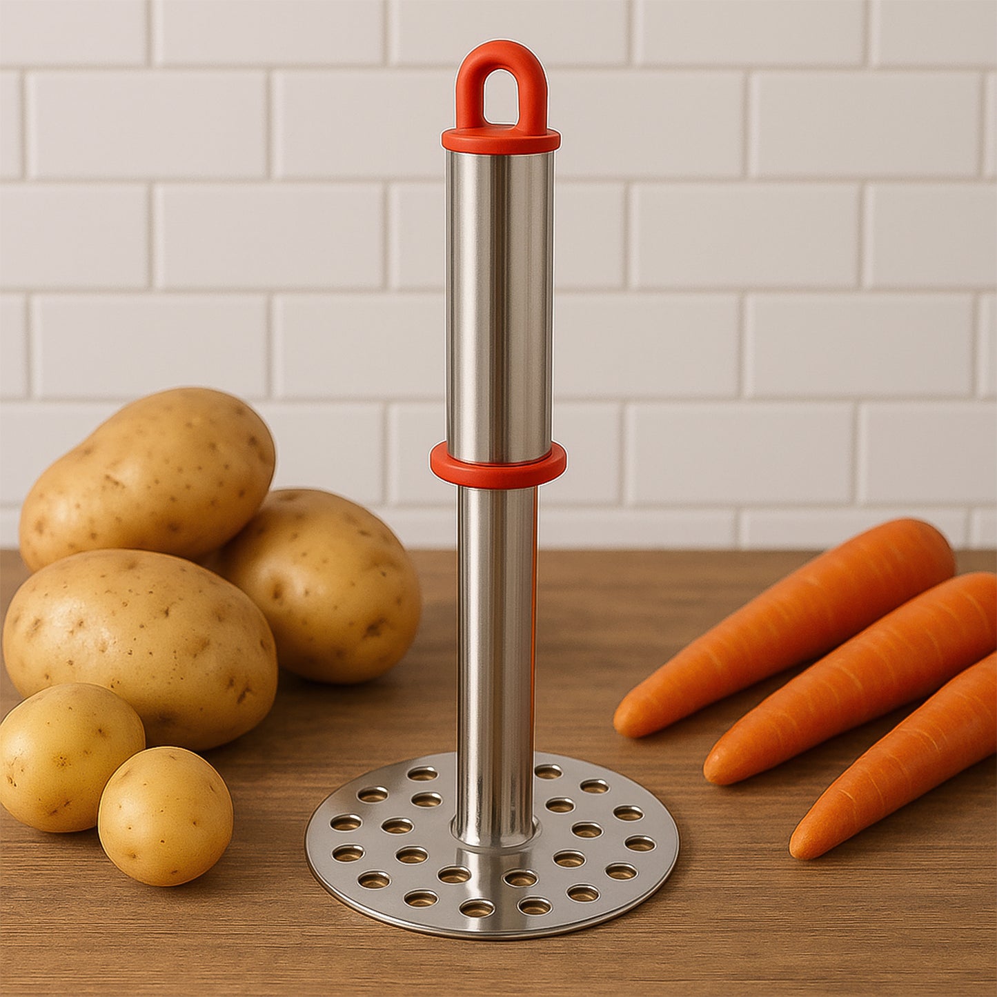 Stainless Steel Potato Masher With Ergonomic Handle (17cm  1 Pc) - Happy Price - Image 3