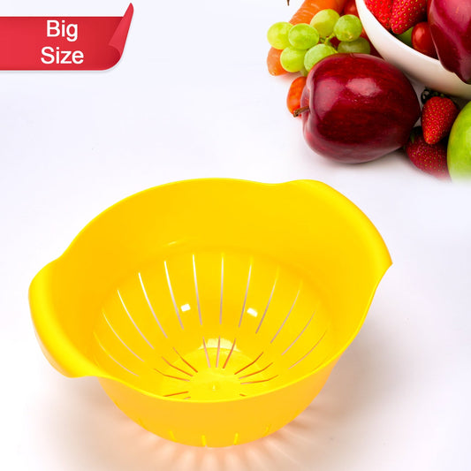 Plastic Washing Bowl with Strainer for Fruits, Vegetables & Pasta - Happy Price - Image 1