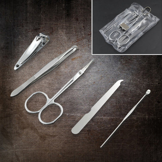 Nail Scissors Professional Nail Clippers Kit Manicure Set 5 Pieces Top Grade Stainless Steel Grooming Kit For Travel Or Home Manicure Set - Happy Price - Image 1
