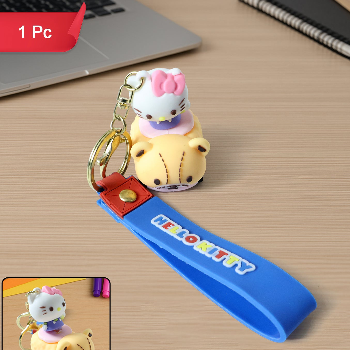 Cute Cat Toy Car Silicone Keychain with Wrist Strap - 1 Pc - Happy Price - Image 1