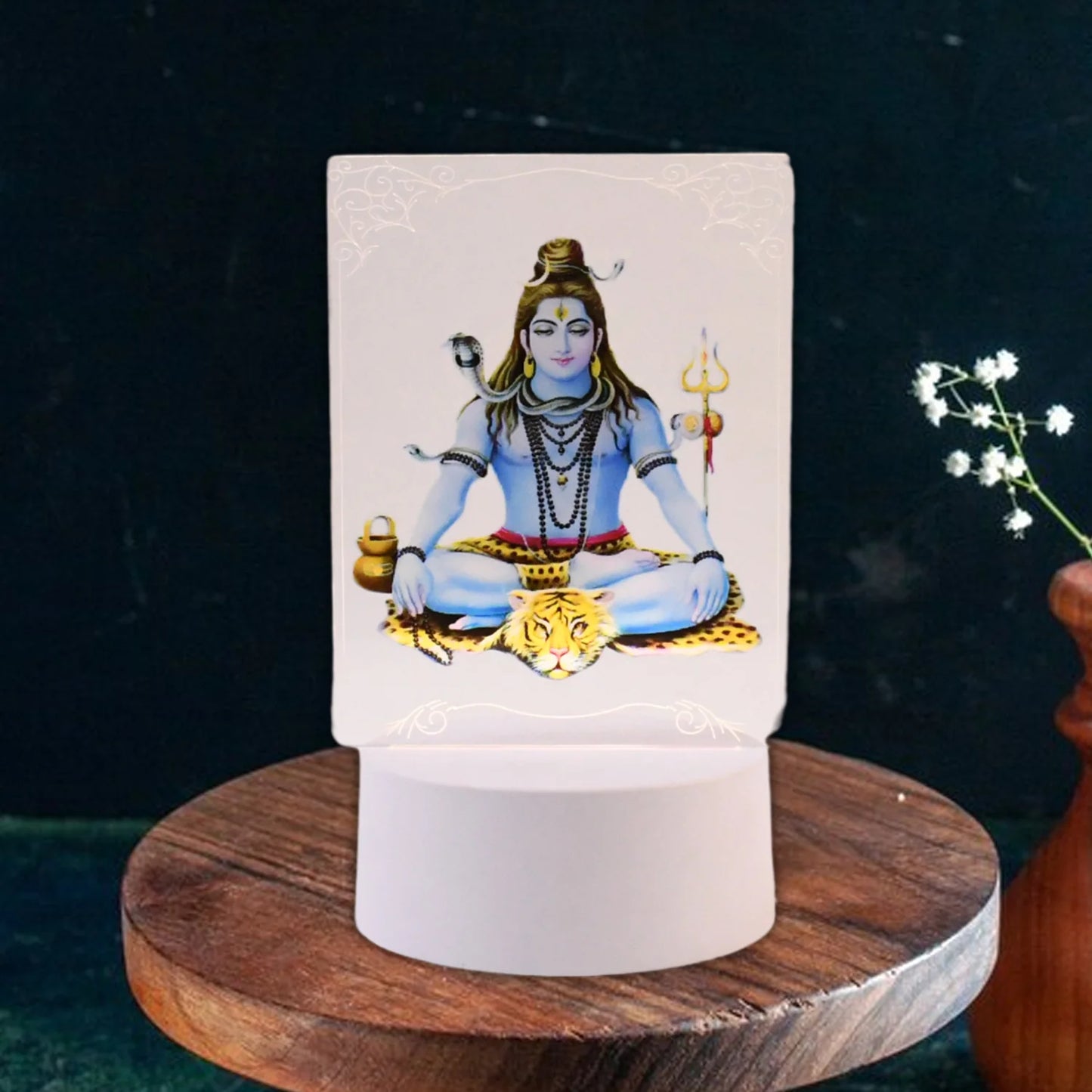 Lord Shiva 3D LED Night Light Frame (1 Pc) - Warm White Illumination - Happy Price - Image 1