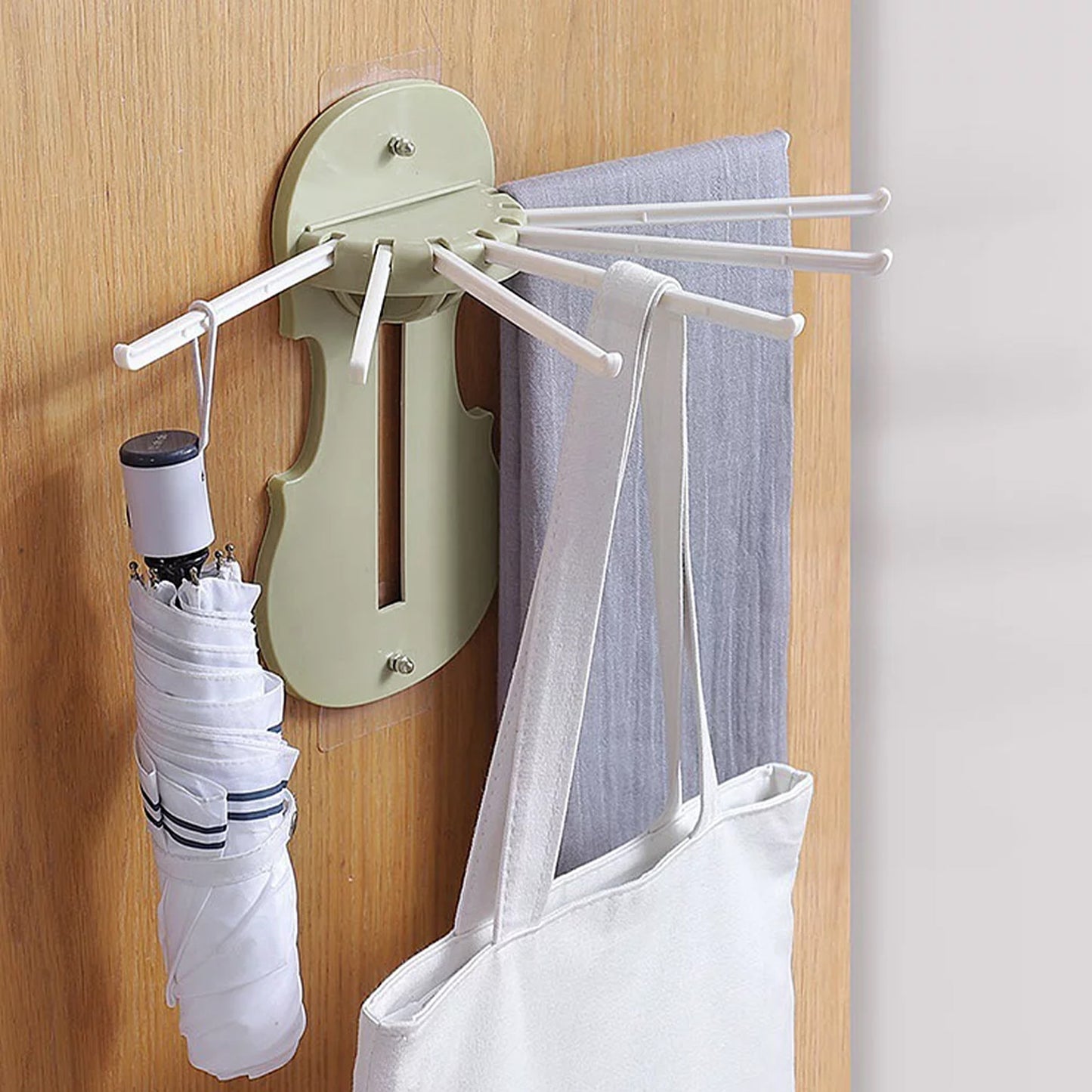 7-in-1 Retractable Wall Hanger Rack - Punch-Free Design for Kitchen & Bathroom - Happy Price - Image 2