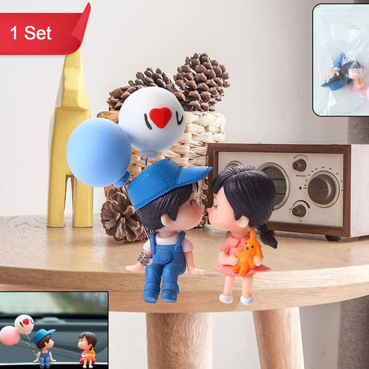 Plastic Cute Couple Car Dashboard Decoration Figurine Set (1 Set)