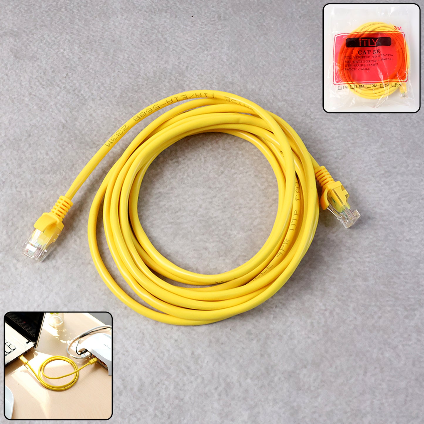 3 Meter Cat 5e Ethernet LAN Network Cable with RJ45 Connectors - Happy Price - Image 2