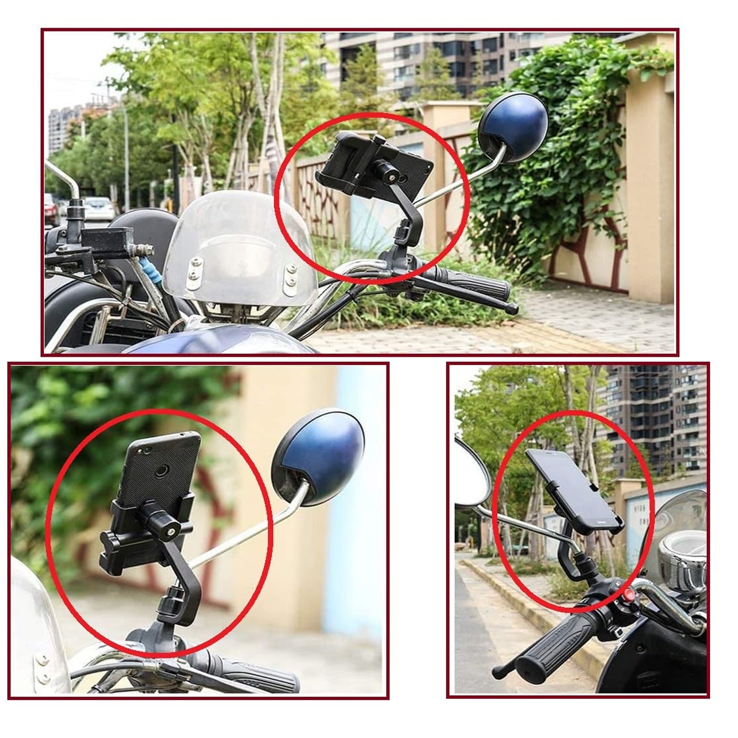 Full Metal Motorcycle & Scooty Mobile Mount Stand, 360° Rotation, Universal Fit for Smartphones - Happy Price - Image 4