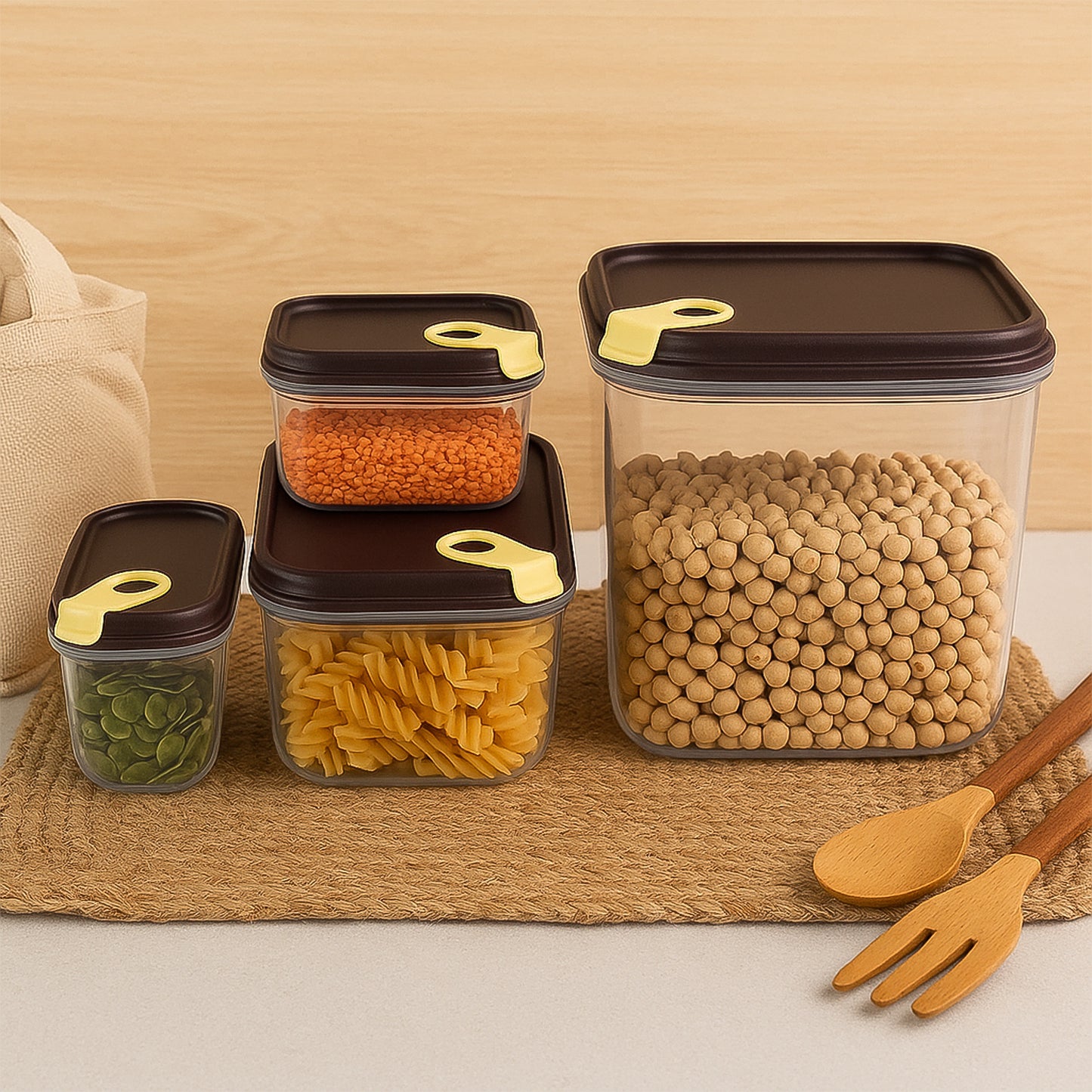 Ritu Push N Lock Airtight Food Storage Container Set (4 Pc) - Happy Price - Image 4