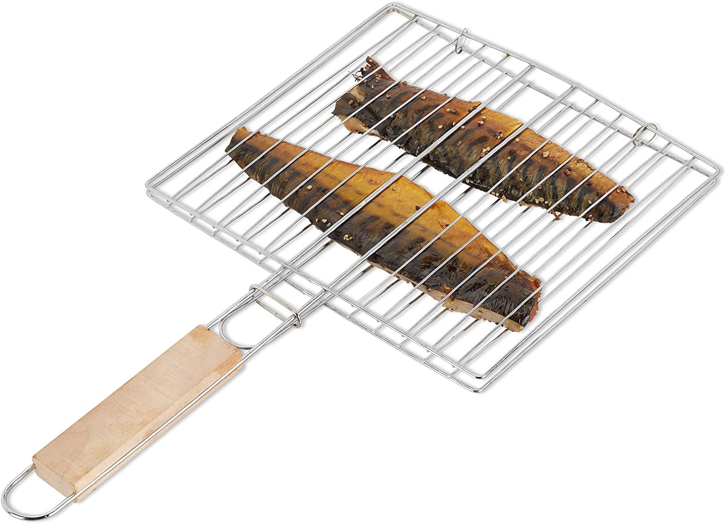 Kitchen Square Roaster Papad Grill Barbecue Grill With Wooden Handle - Happy Price - Image 5