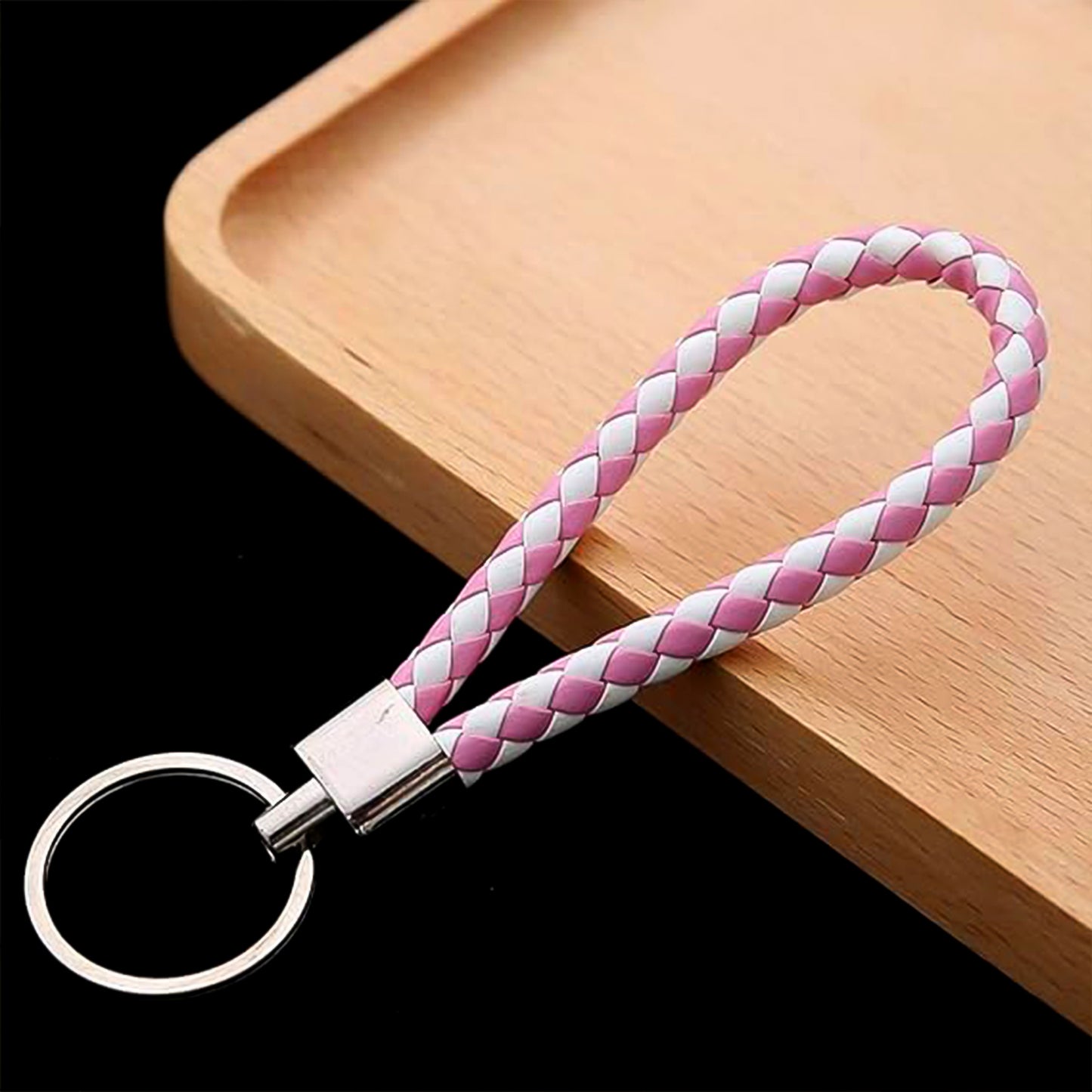 Braided Leather-Style Keychain with Metal Ring - 1 Pc - Happy Price - Image 6