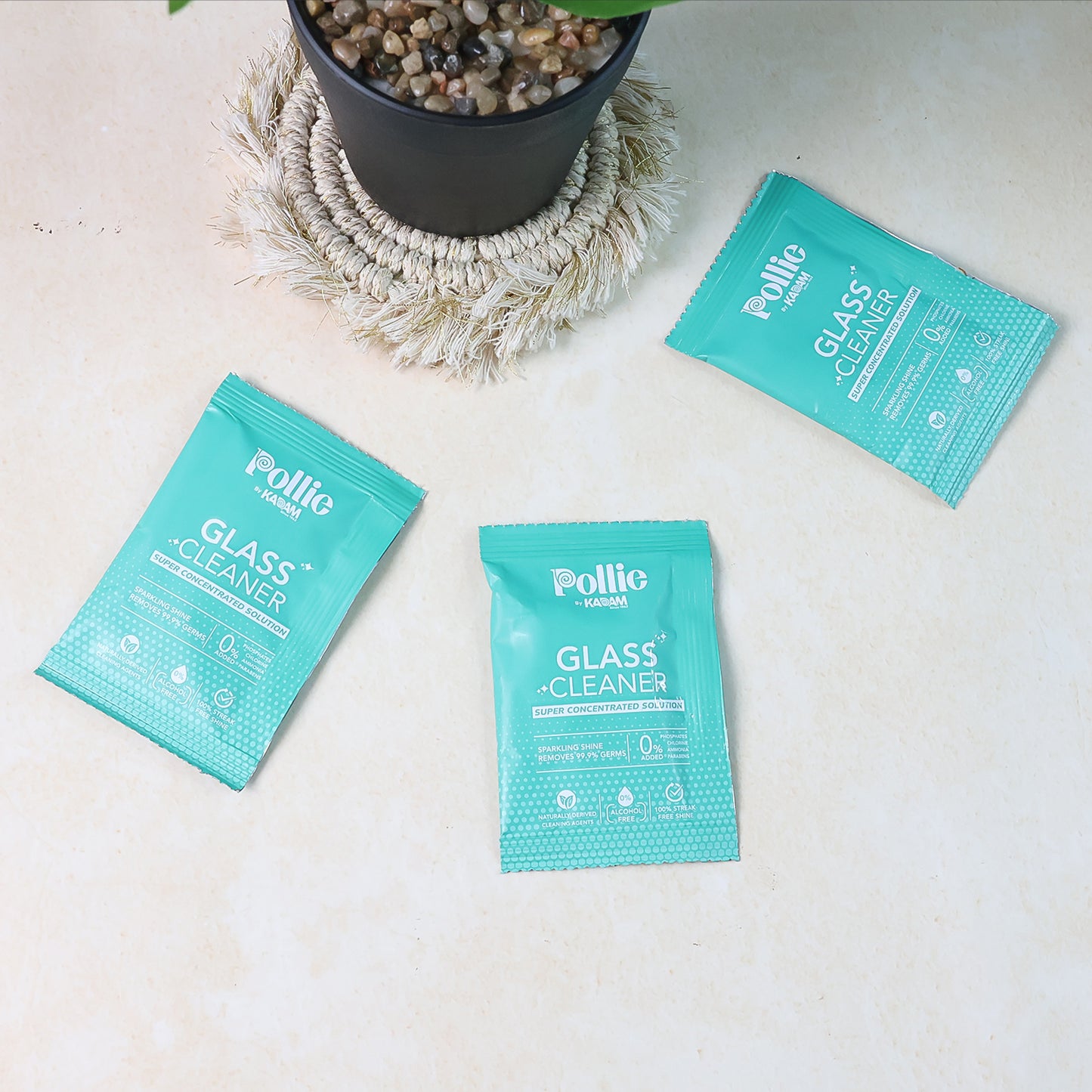 Kadam Concentrated Glass Cleaner Refill Kit with Reusable Spray Bottle - 3 Sachets for 600ml Solution - Happy Price - Image 3