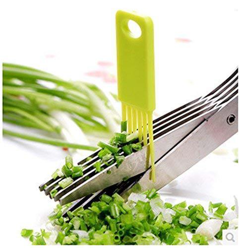 Multifunction Vegetable Stainless Steel Herbs Scissor With 5 Blades - Happy Price - Image 5