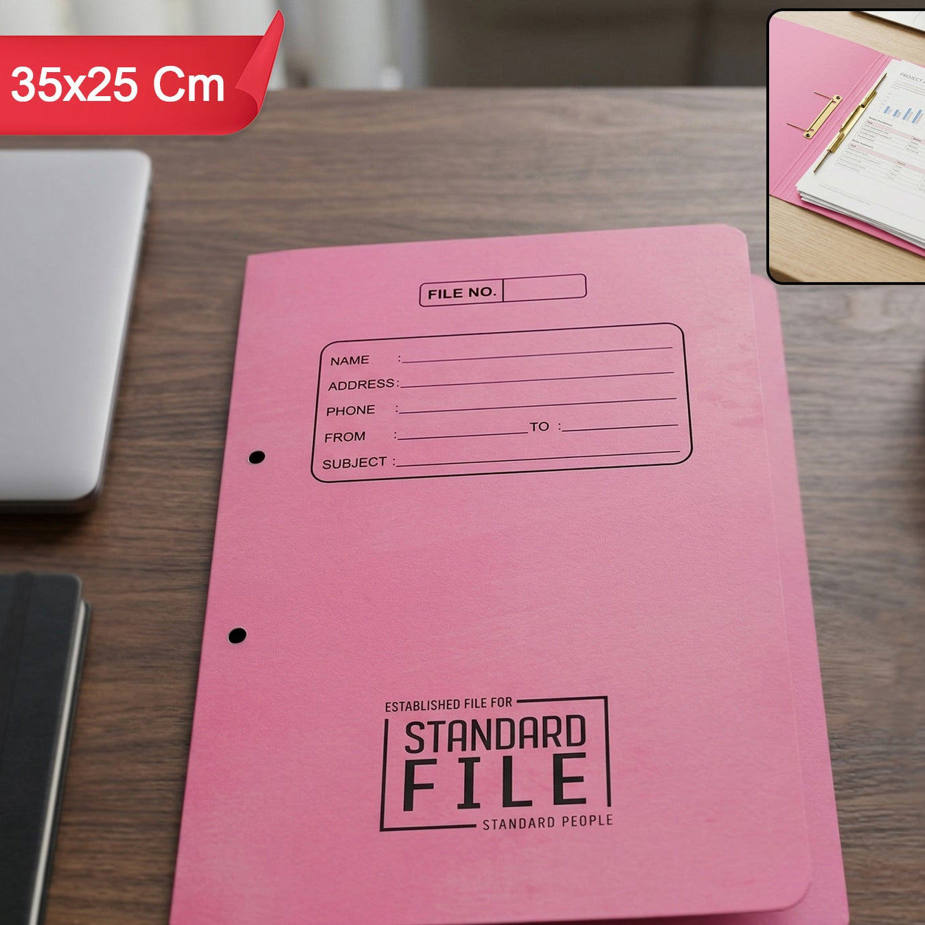 Premium Spring File Folder 35x25 Cm Office Document Holder With Metal Clip