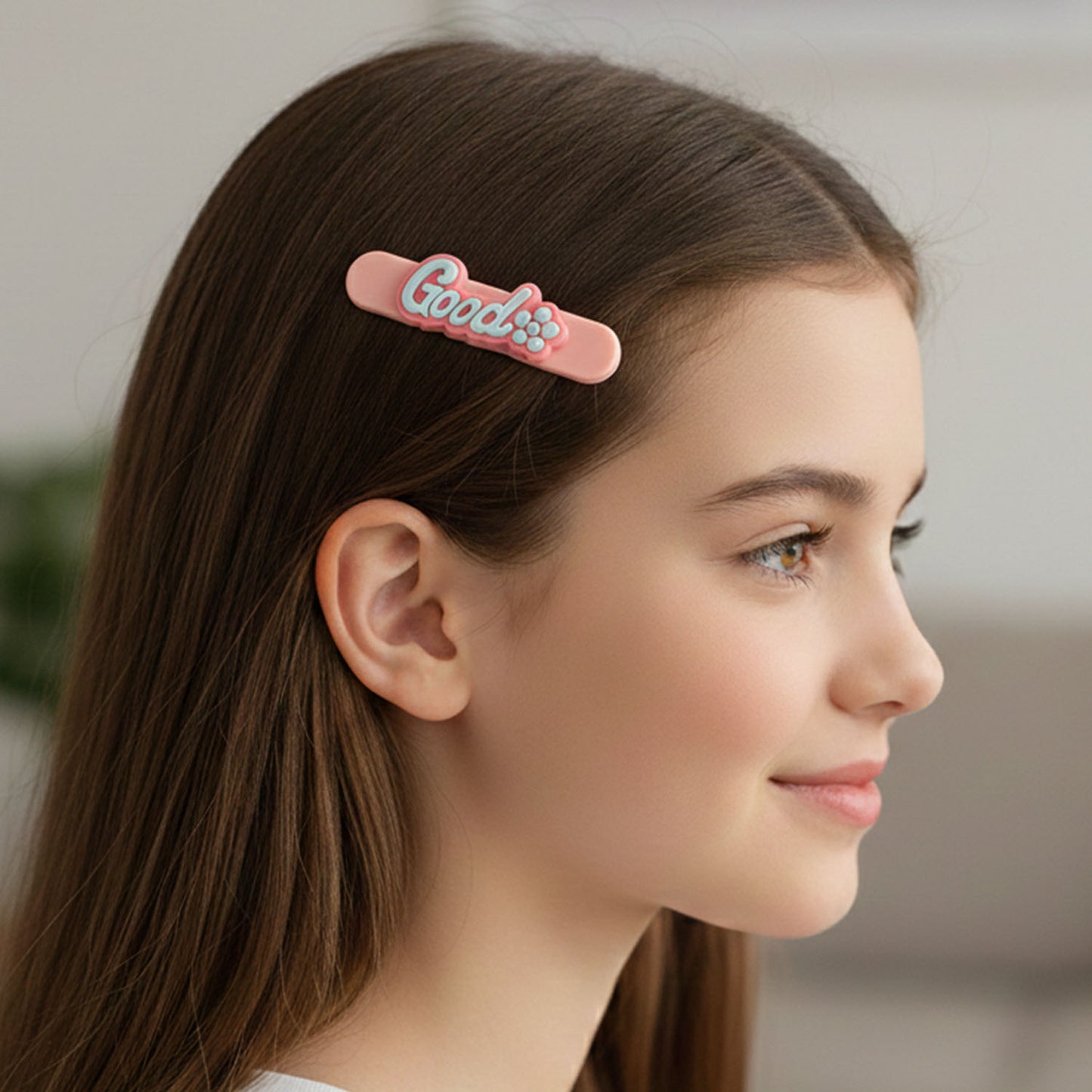 Colorful "Good" Design Hair Clips (4 Pc) - Happy Price - Image 6