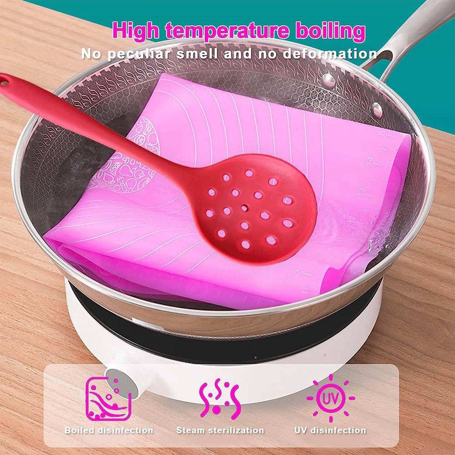 Non-Stick Baking Mat with Measurement Guides - 29x26 cm (1 Pc) - Happy Price - Image 4