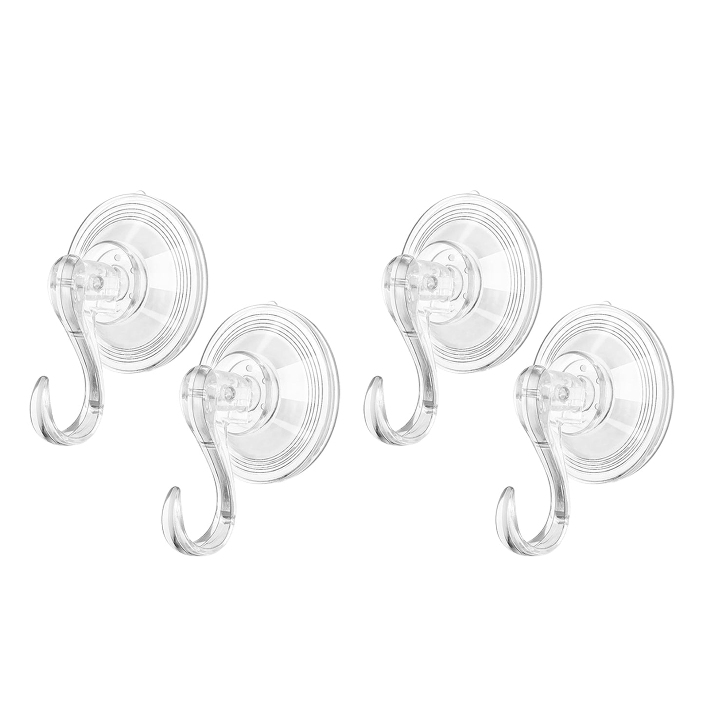Plastic Suction Cup Hooks - 4 Pcs Set, Removable & Reusable Transparent Hangers - Happy Price - Image 2