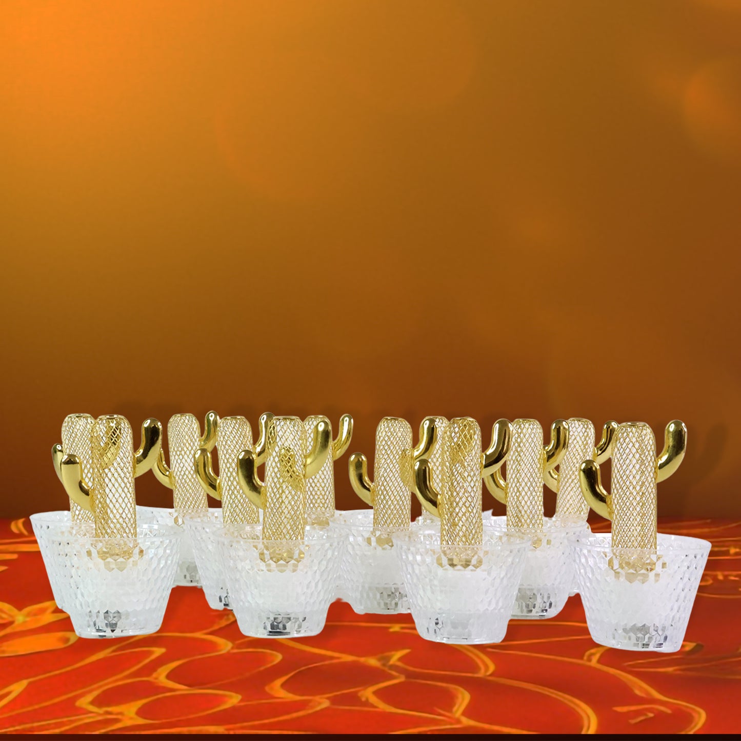 Decorative Cactus LED Tealight Candles - 12 Pc Set - Happy Price - Image 4