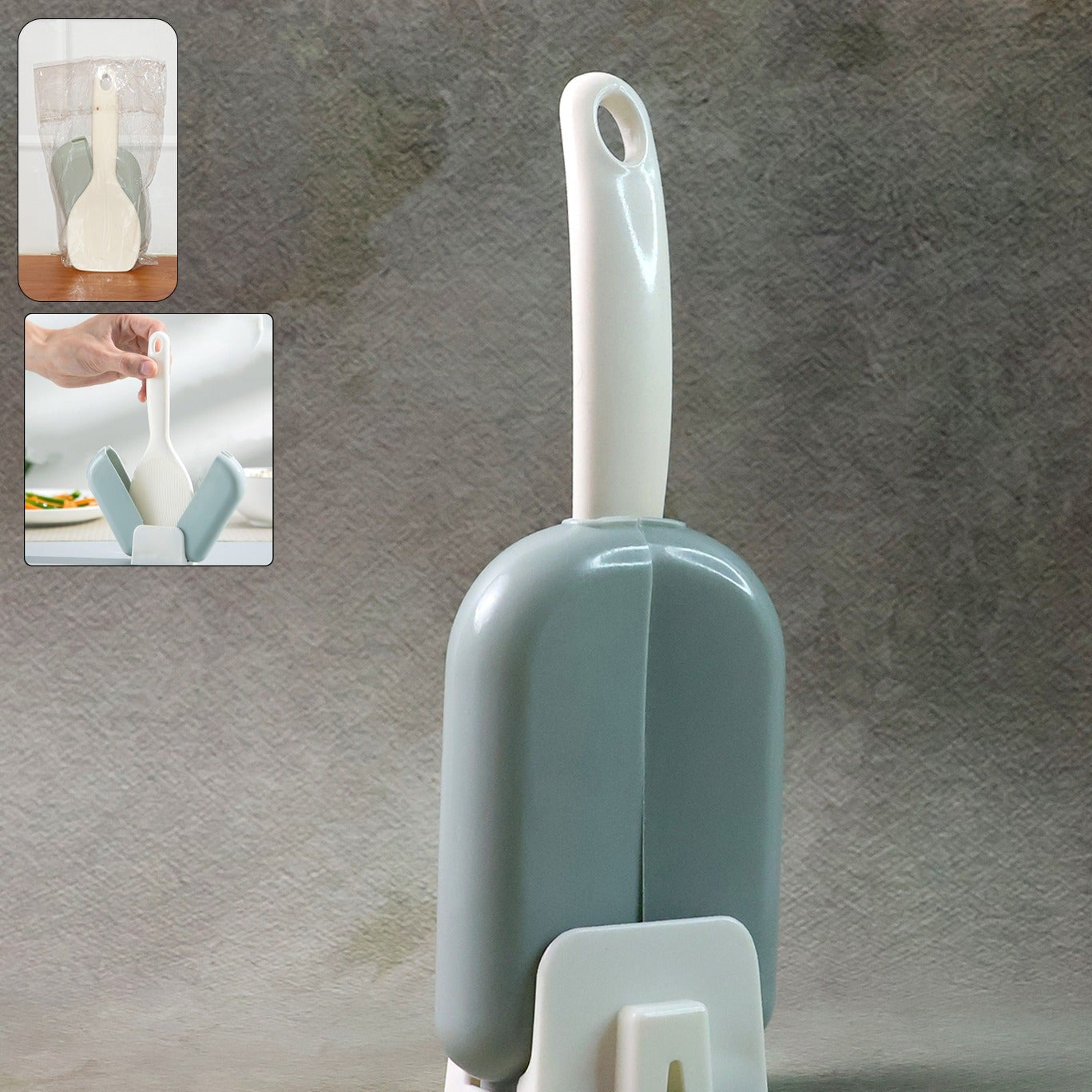 Automatic Rice Spoon Holder with Dust Cover - Hygienic Kitchen Storage - Happy Price - Image 1