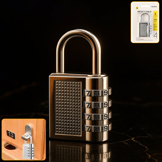 Durable 4-Digit Resettable Combination Lock (1 Pc) for Secure Storage - Happy Price - Image 1