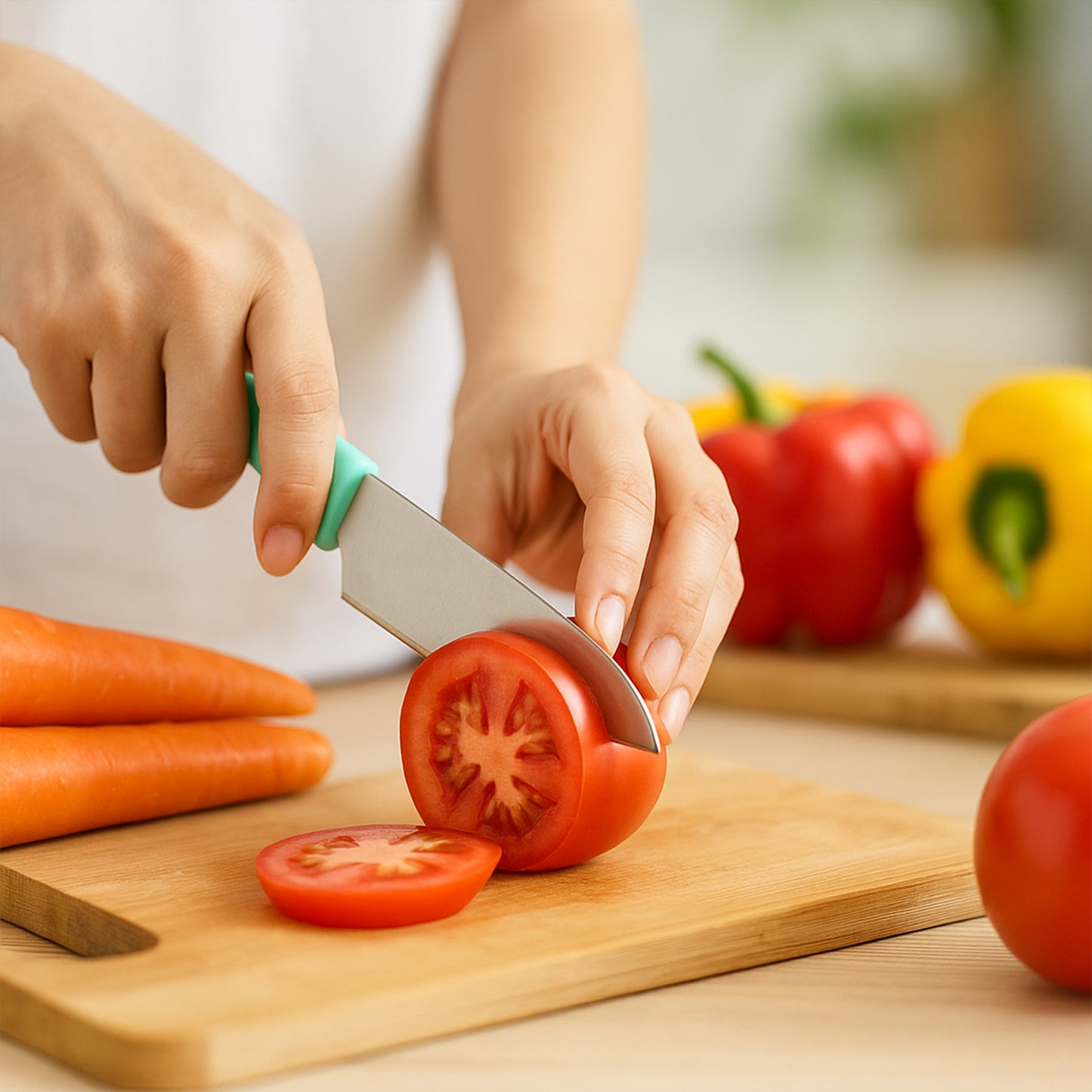 Sharp Stainless Steel Kitchen Knife with Soft Grip Handle & Cover (1 Pc) - Happy Price - Image 6