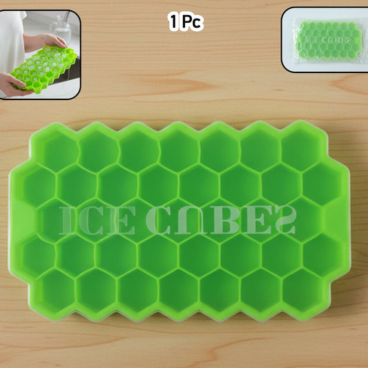 Premium Honeycomb Silicone Ice Cube Tray With Lid (1 Pc)