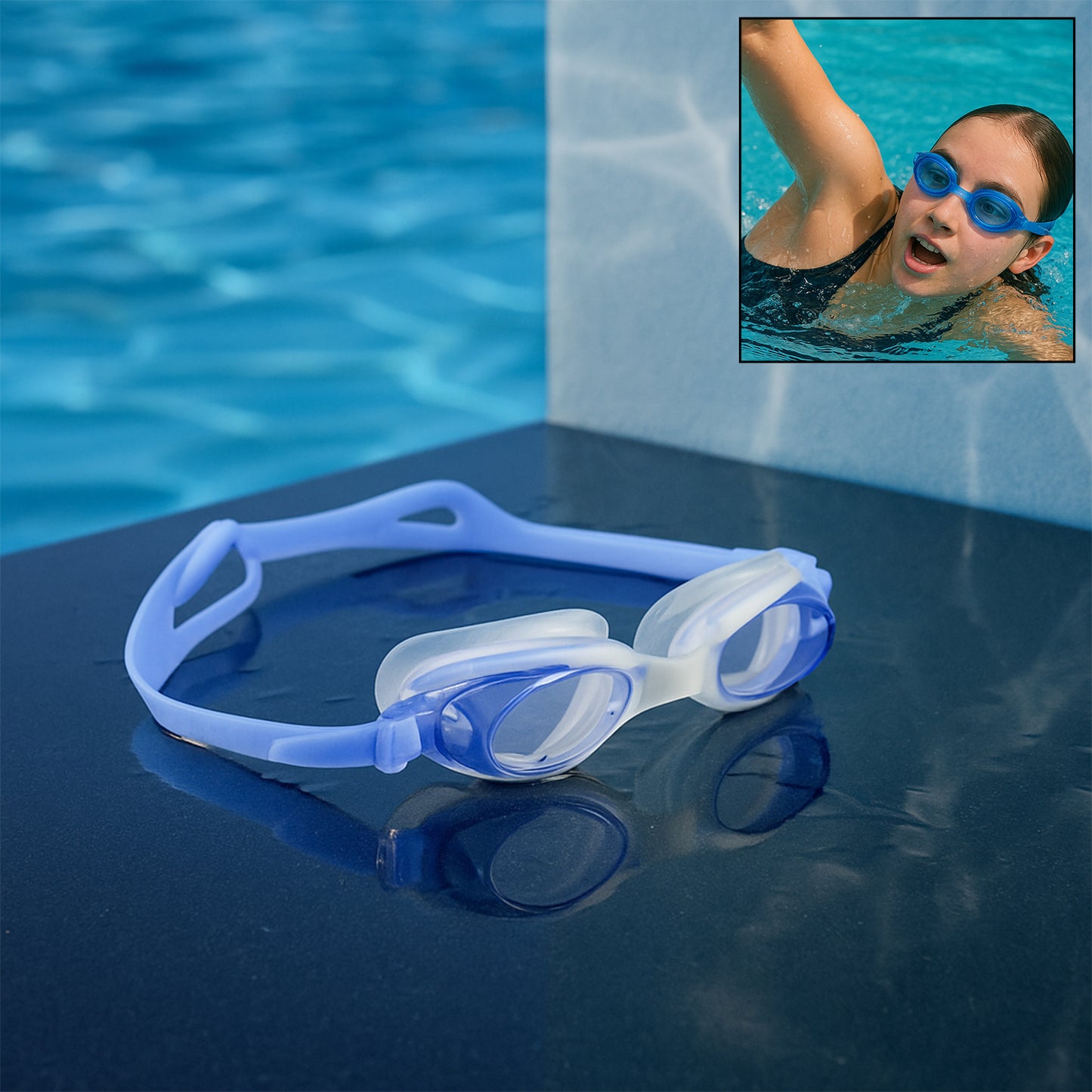 Adjustable Anti-fog Swimming Goggles With Uv Protection And Soft Silicone Strap - Happy Price - Image 6