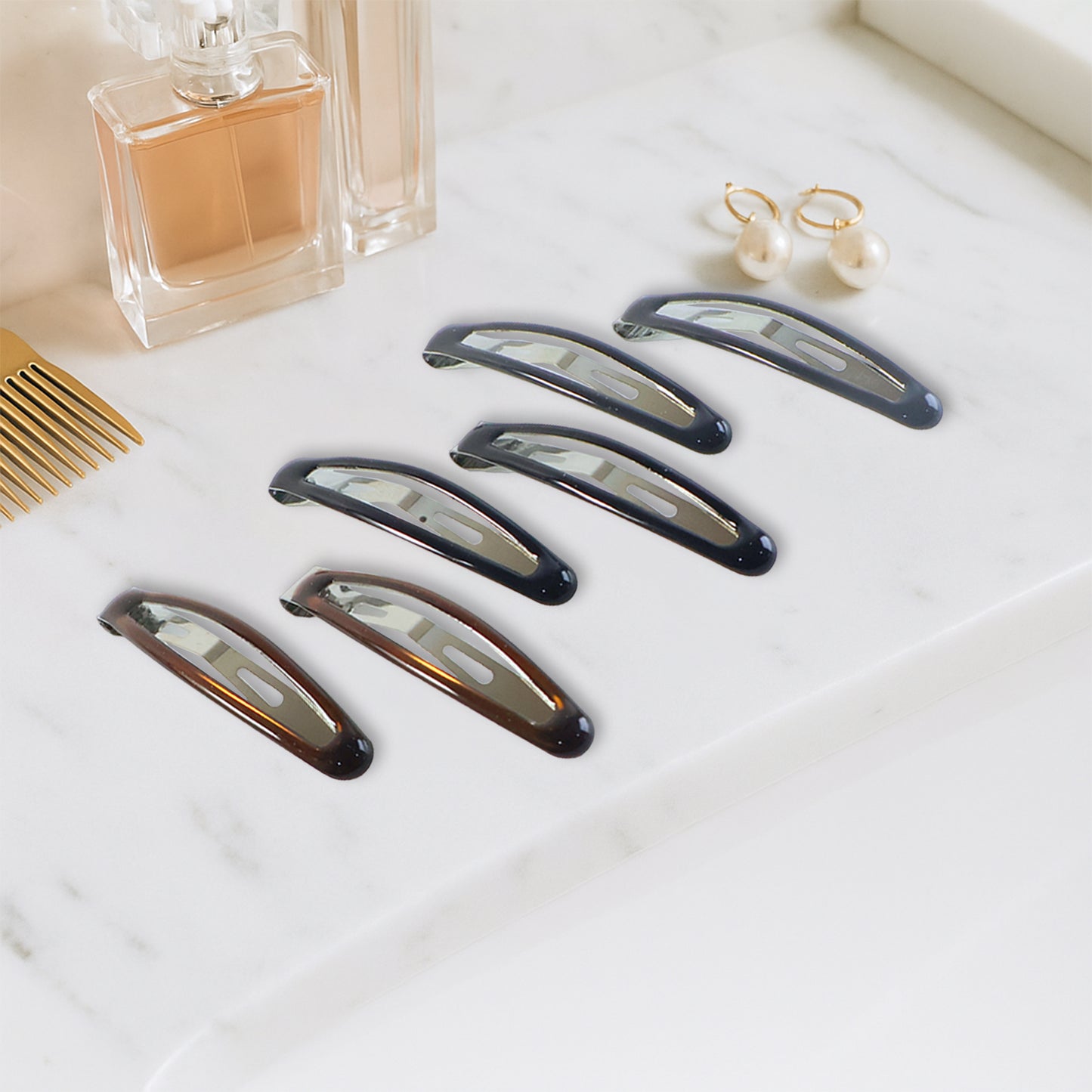 Hair Clips for Women & Girls - 6 Piece Set - Metal Snap Barrettes for Secure Styling - Happy Price - Image 4