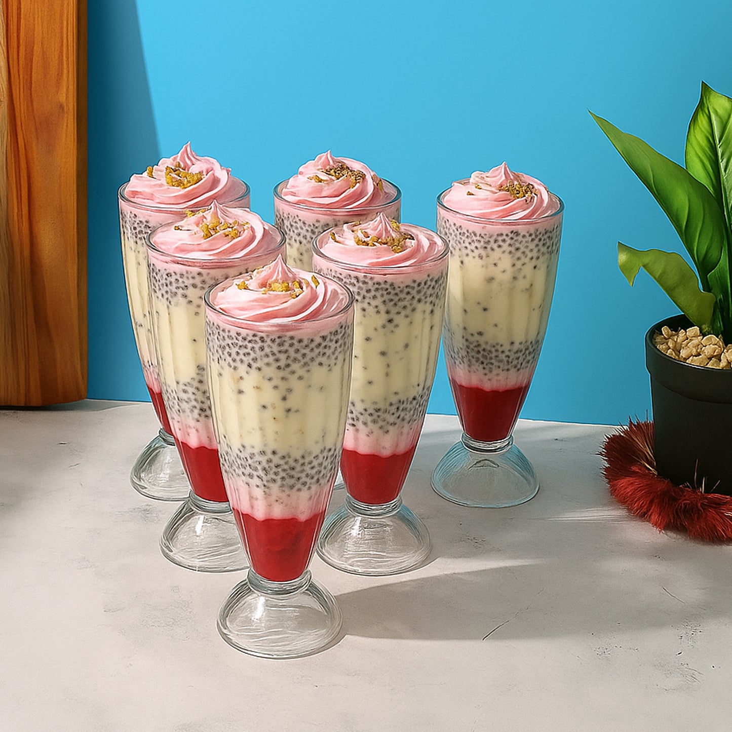 Apex Premium Dessert Glasses Set of 6, 400ml Capacity for Falooda & Shakes - Happy Price - Image 2