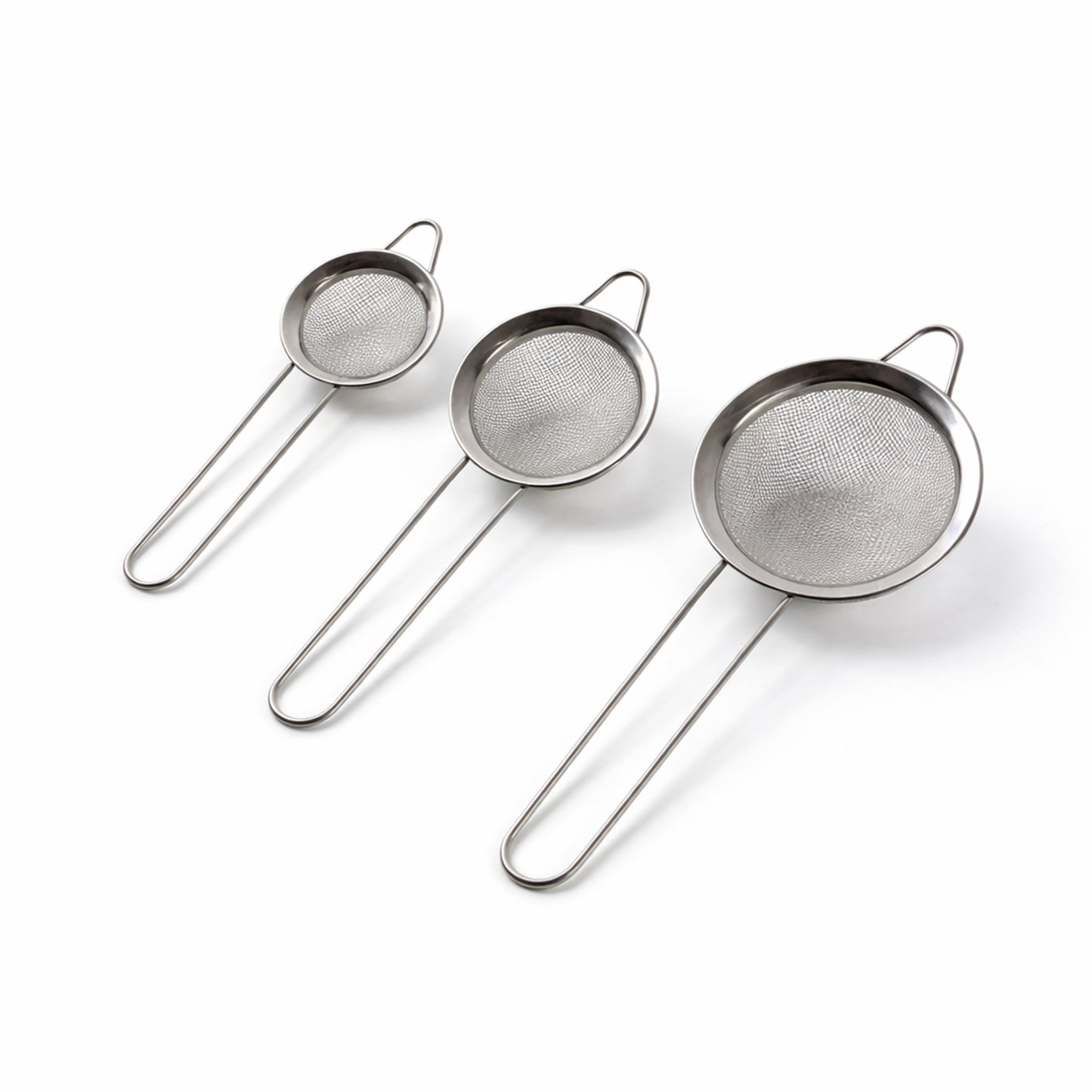 3 Piece Stainless Steel Tea Strainer Set with Long Handle - Happy Price - Image 4