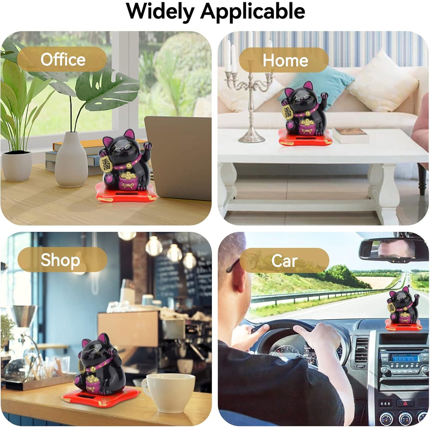 Solar Powered Happy Cat Beautiful With Arm Waves Wealth Cat (1 Pc  Mix Color) - Happy Price - Image 6