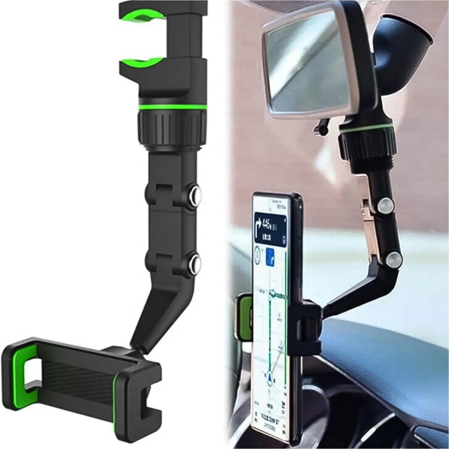 360° Rotating Car Phone Mount for Rearview Mirror - Universal Fit - Happy Price - Image 5