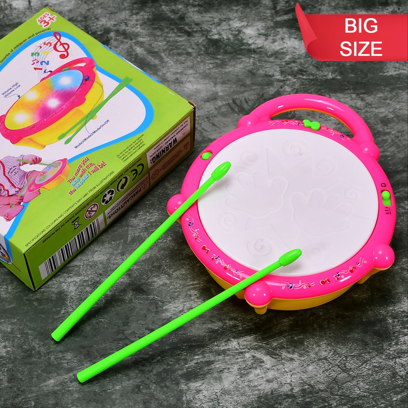 Flash Drum Toys For Kids With Light  Musical Sound Colorful Plastic Baby Drum Musical Toys For Children Baby Toy Instrument Best Gift For Boys  Girls. - Happy Price - Image 1