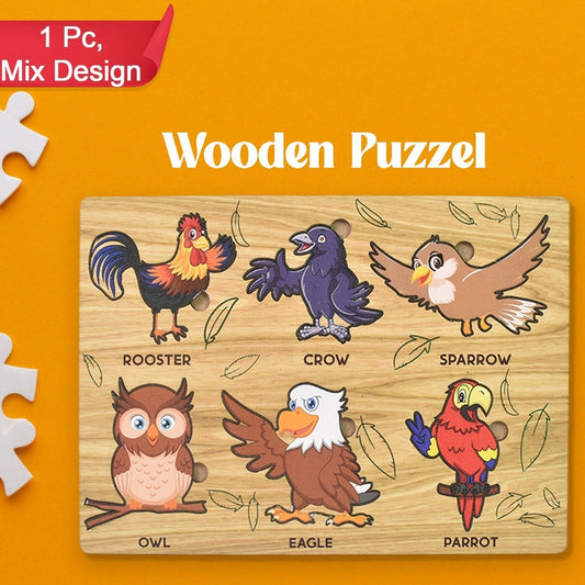 Wooden Peg Puzzle Board for Kids - Educational Learning Toy (1 Pc, Mix Design) - Happy Price - Image 1