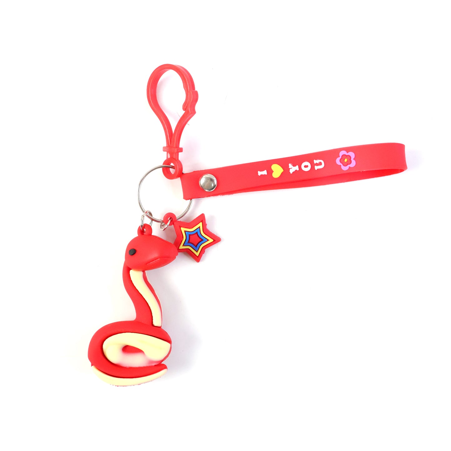 Cute Snake Shape Keychain with Strap & Hook Clip - 1 Pc - Happy Price - Image 4
