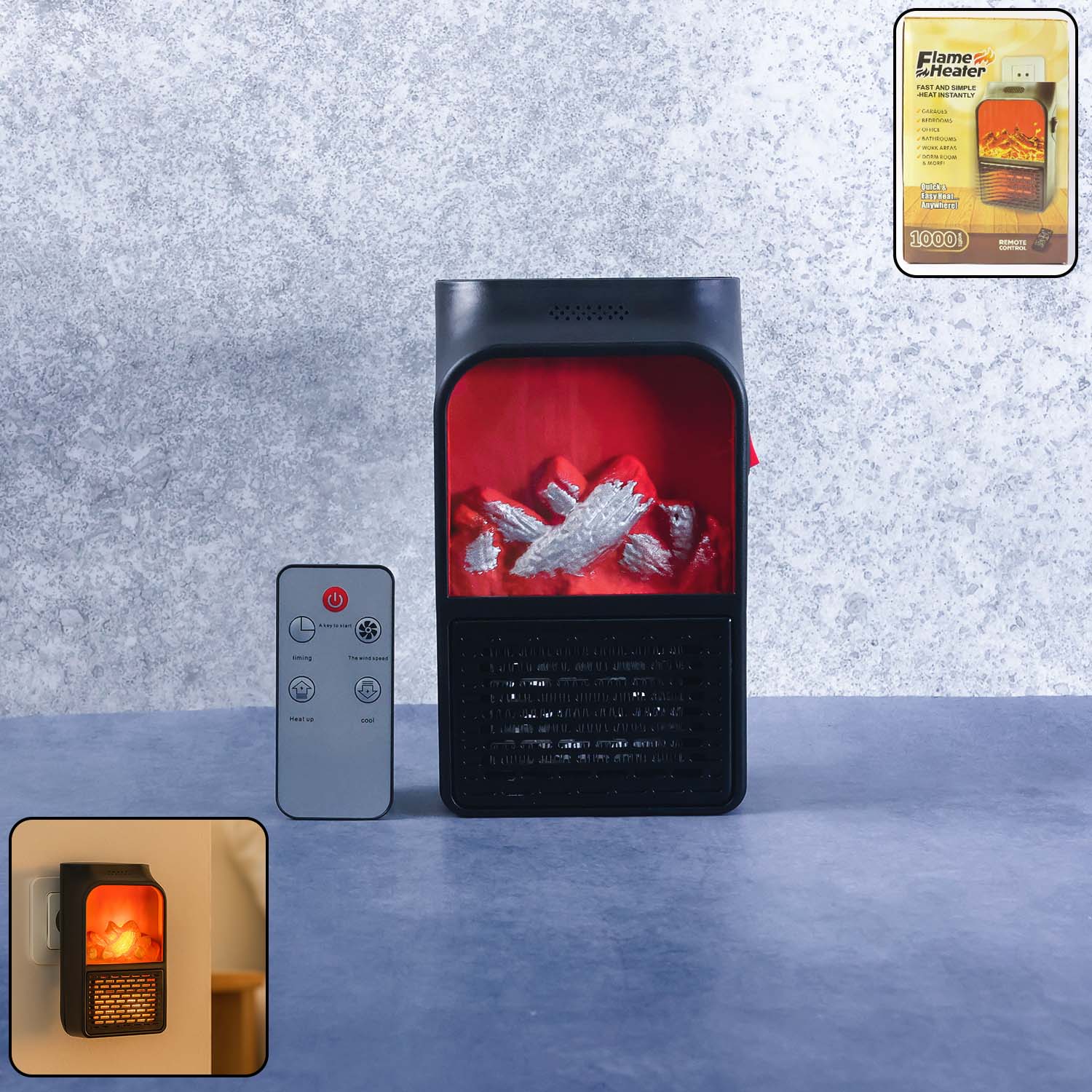 Portable Electric Flame Heater Lamp - 1000W, 1 Pc - Happy Price - Image 1